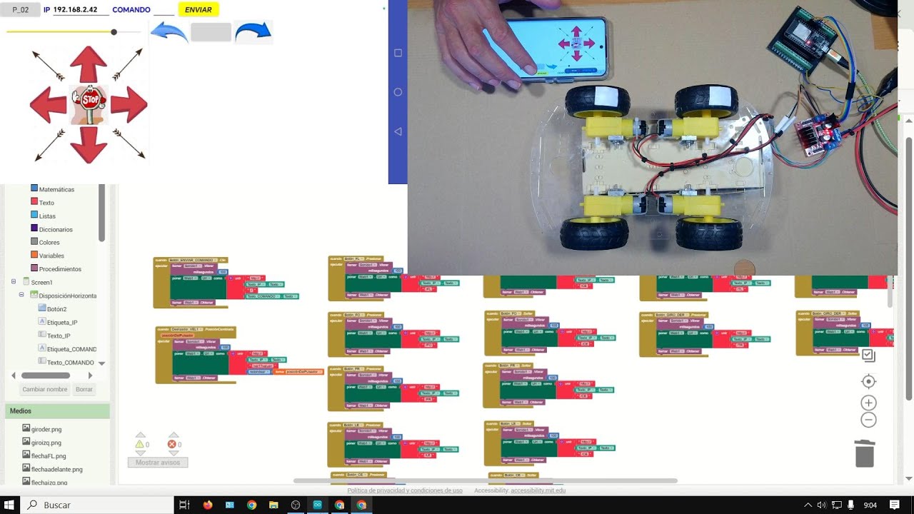 P02 APP COCHE WIFI ESP 32 ARDUINO IDE con APP INVENTOR. Dejo CÓDIGOS .aia .ino .apk en descripción