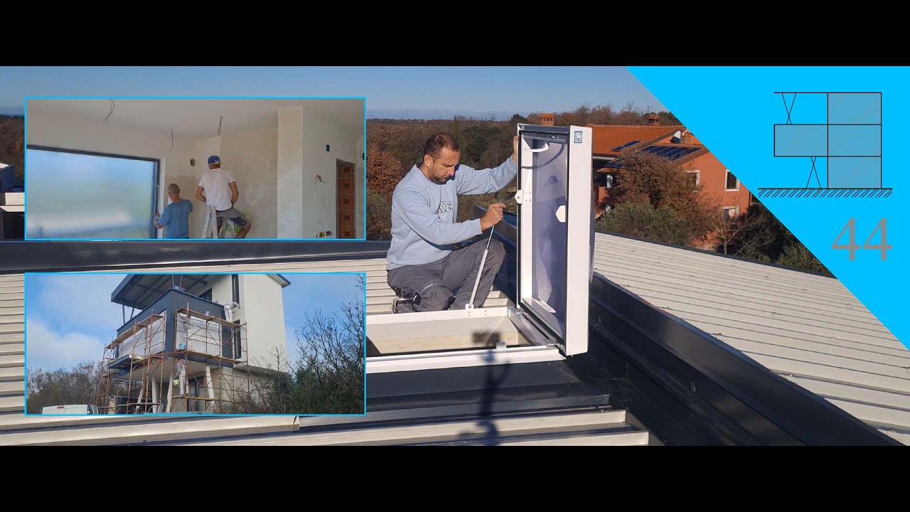 Izgradnja kuće ep44| Elan&Lean (montaža krovne kupole, gletanje unutarnjih ploha te bojanje fasade)