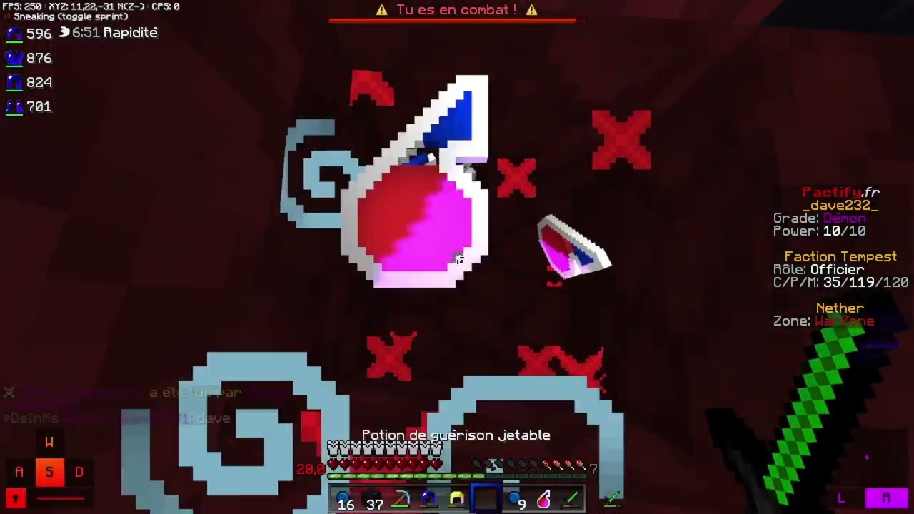Patify dropping nether je 1v1 un full émeraude / je full pc 1 sur 1 contre un full émeraude aussi