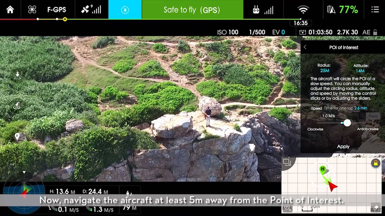 DJI GO – Intelligent Flight Mode: Point of Interest