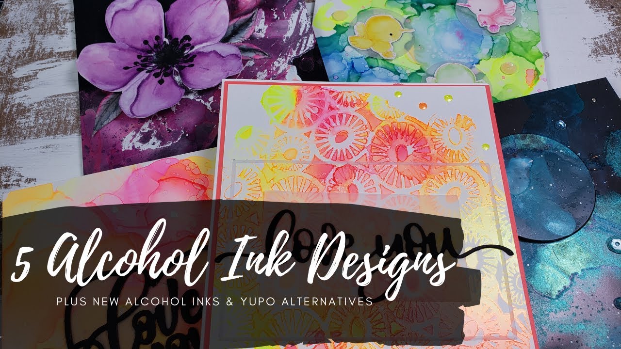5 Alcohol Ink Card Designs | New Alcohol Inks | Yupo Alternative