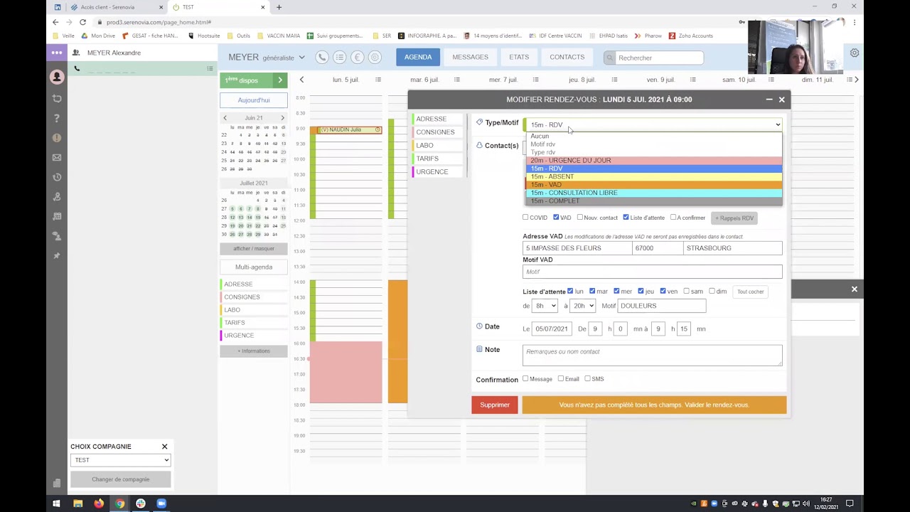 3 - FORMATION RDVs et Contacts - Serenovia, solution de permanence téléphonique