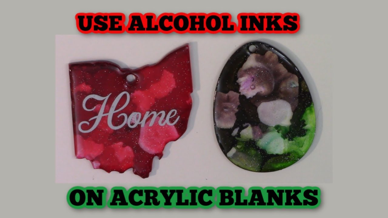 How to use Alcohol inks on Acrylic - make key chains - Glitter Duster