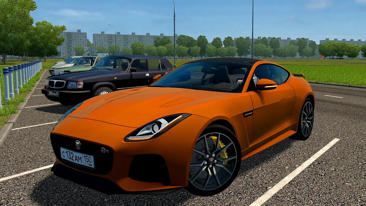 Jaguar F-Type SVR | Steering wheel gameplay [City Car Driving]
