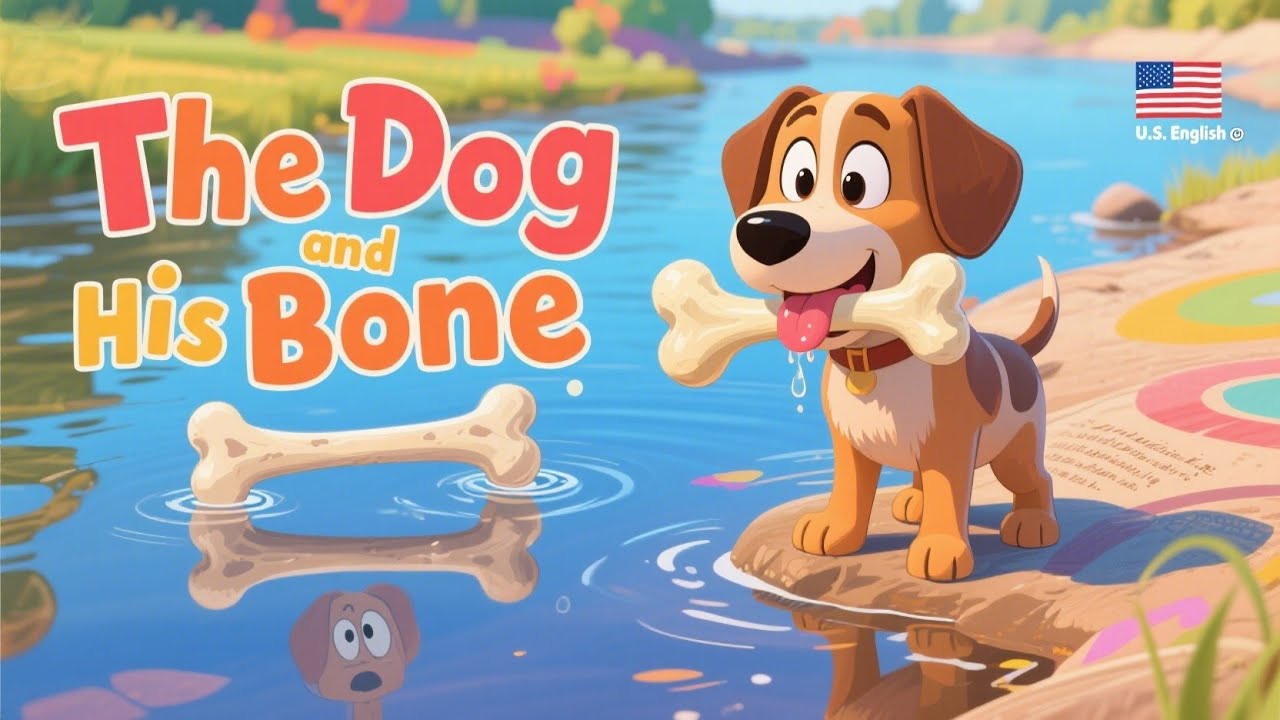 The Dog and His Bone | Moral Story for Kids | US English Accent 🐶🦴