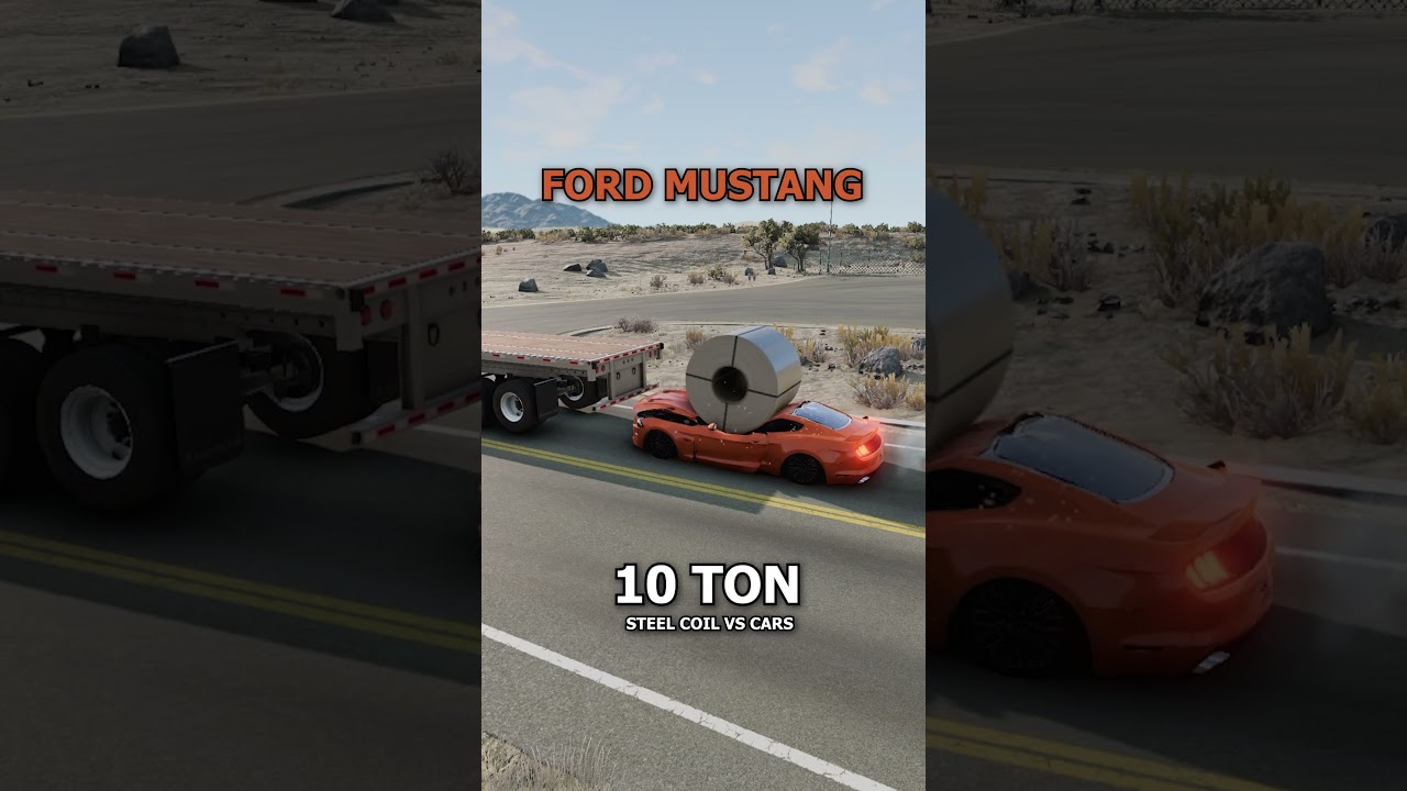 Cars VS 20 Ton Steel Coil 🚗💥