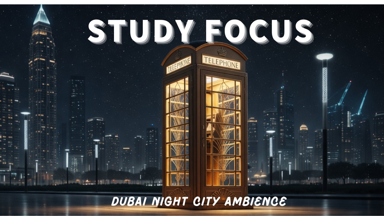 Study Music for Focus | Dubai Night City Ambience | 15min