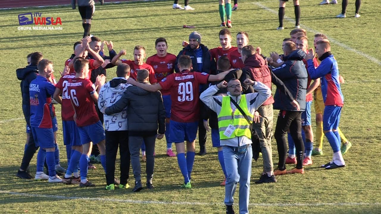 WISŁA SANDOMIERZ - KORONA KIELCE 3:2 (1:2) -  FRAGMENTY MECZU I KOMENTARZE TRENERÓW