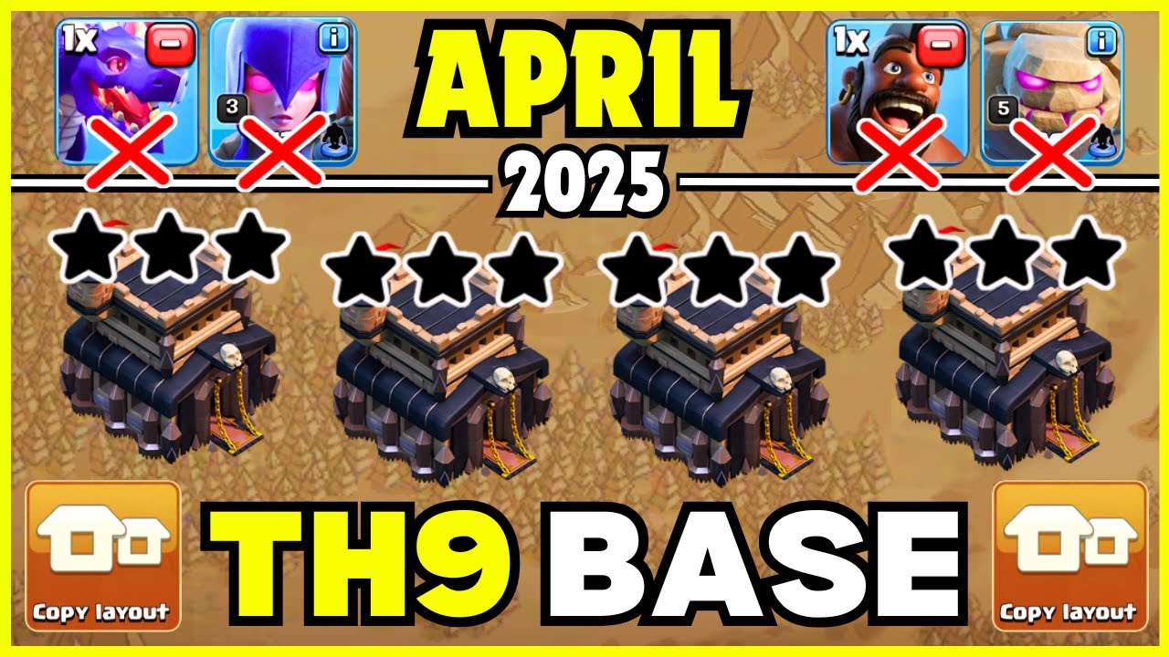 (TOP 10) NEW BEST TH9 WAR BASE NEVER 3 STAR + LINK 2025 || TH9 CWL BASE LINK 2025 CLASH OF CLANS