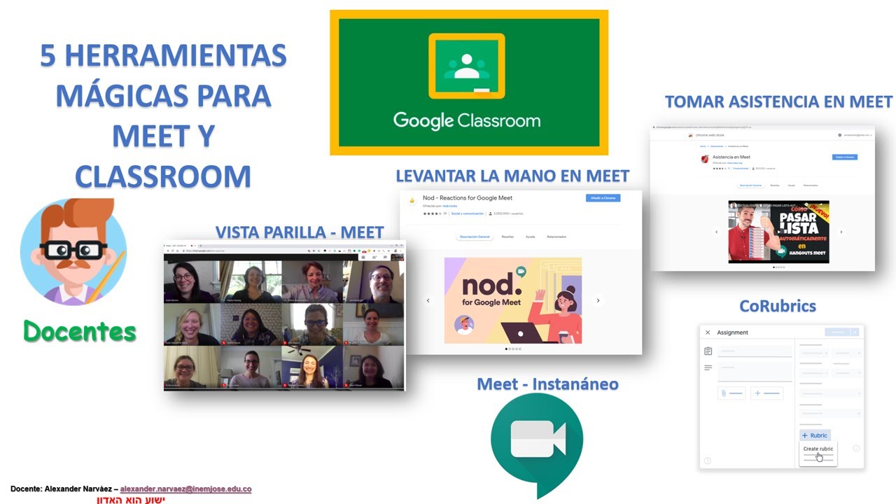 5 Herramientas Mágicas  para Meet y Classroom: Asistencia, levantar la mano y mucho más..