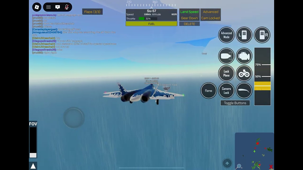 Landing at a aircraft carrier 