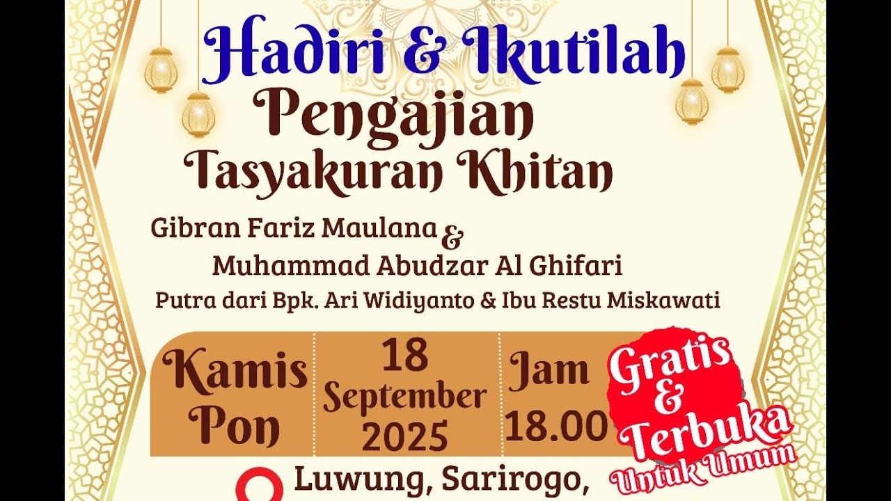 Malam Penuh Berkah: Pengajian Tasyakuran Khitan bersama Ustadzah Umi Laila || Sarirogo Sidoarjo