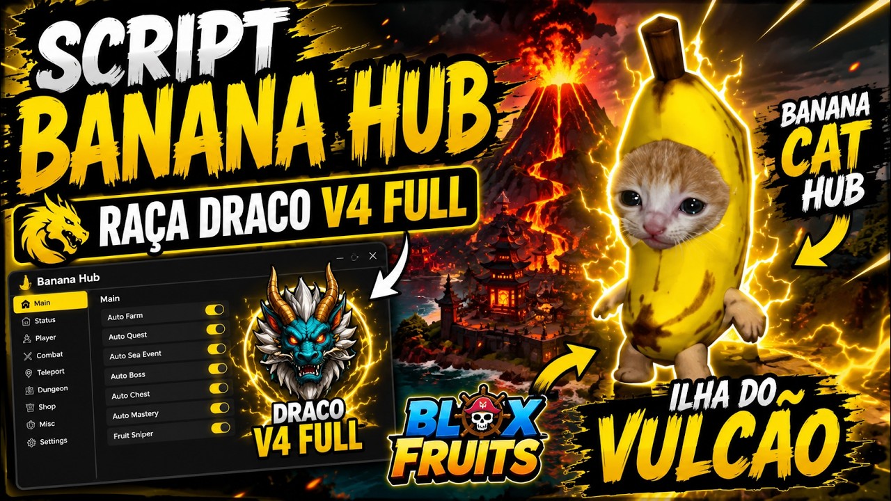 BANANA CAT HUB PREMIUM | FAZENDO TRIAL DA DRACO V4 MELHOR SCRIPT DO MOMENTO