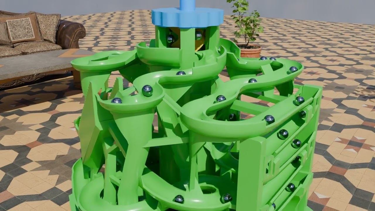Murmelbahn 11 (Rigid Body Simulation) - Marble track 11, Video 1 (Rigid Body Simulation)