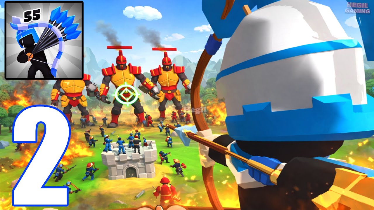 Merge Archers Bow and Arrow – Gameplay Walkthrough Part 2 | Giant Robot Boss