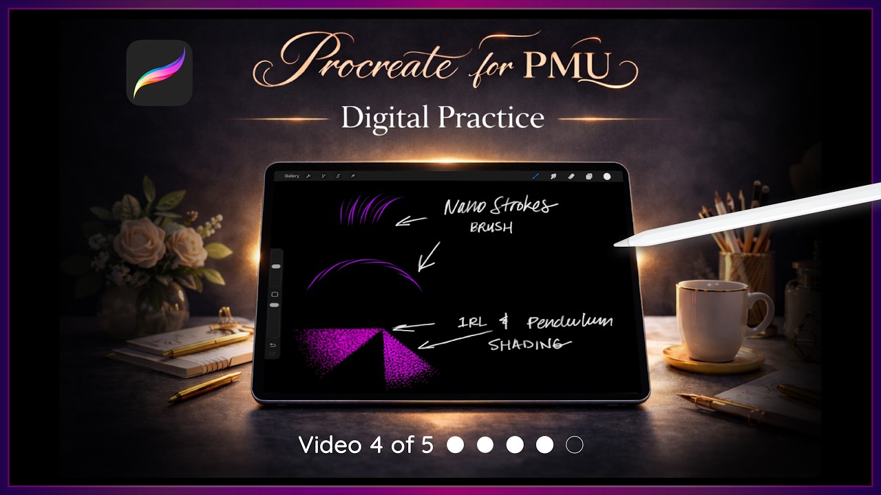 How to Practice Nano Strokes & Brow Shading in Procreate | PMU Training