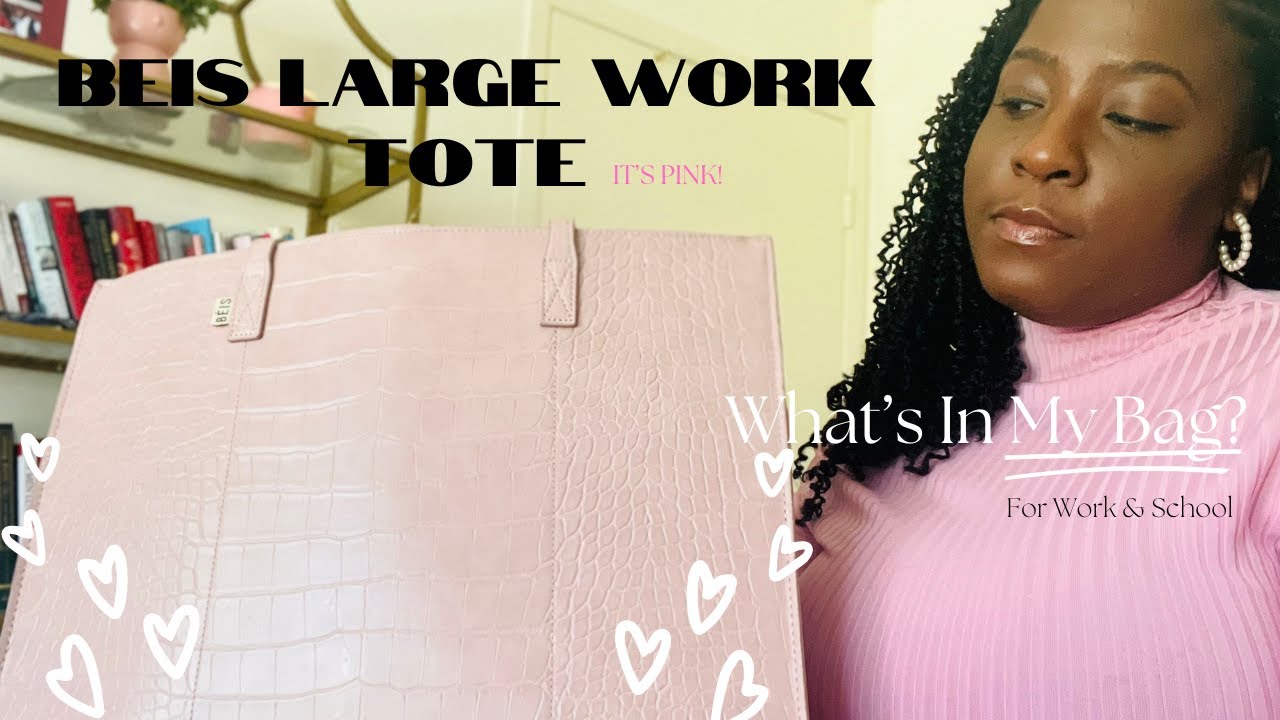 What's In My Work/School Bag? BEIS Large Work Tote Pink