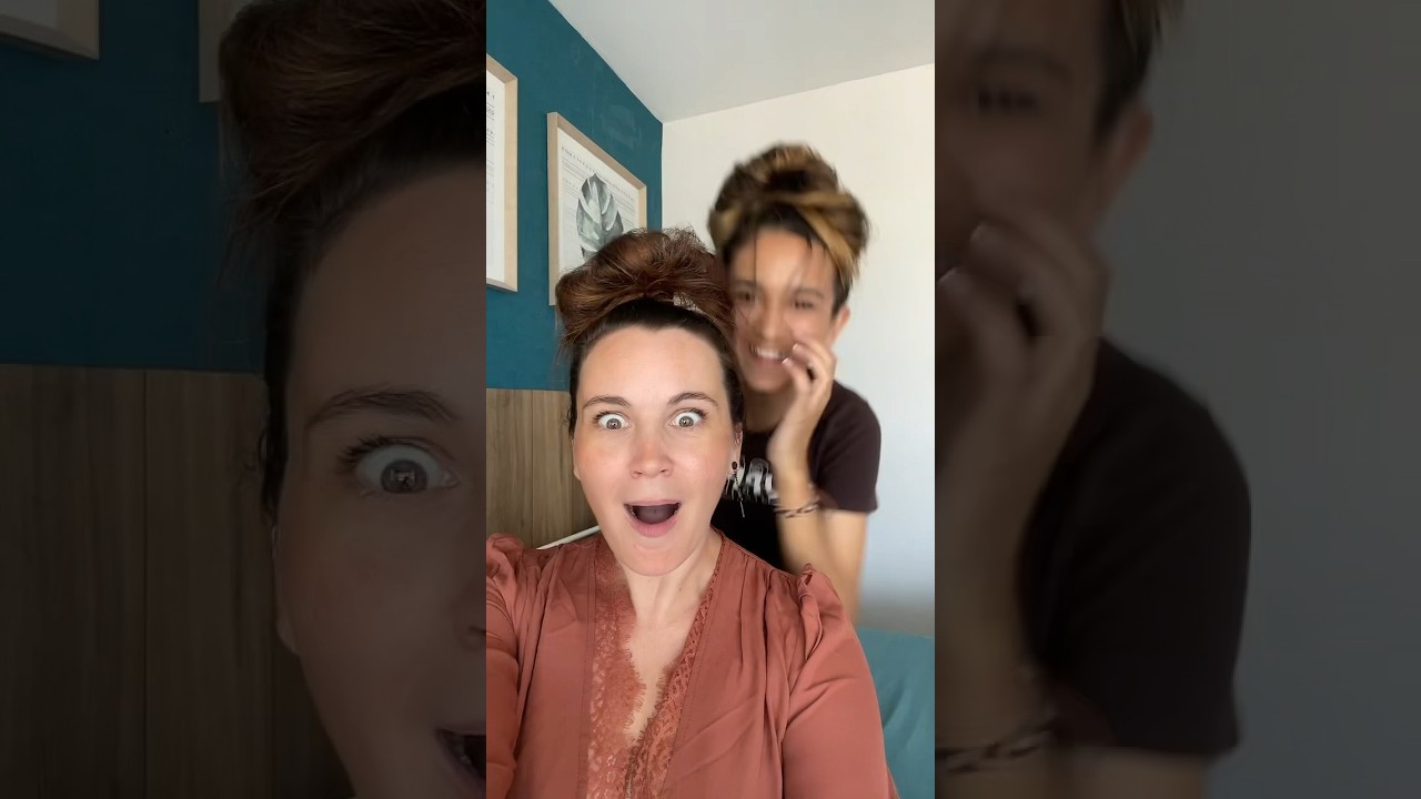 Chignon &eacute;pais en 1 minute #shortvideo #merefille #humour #coiffure