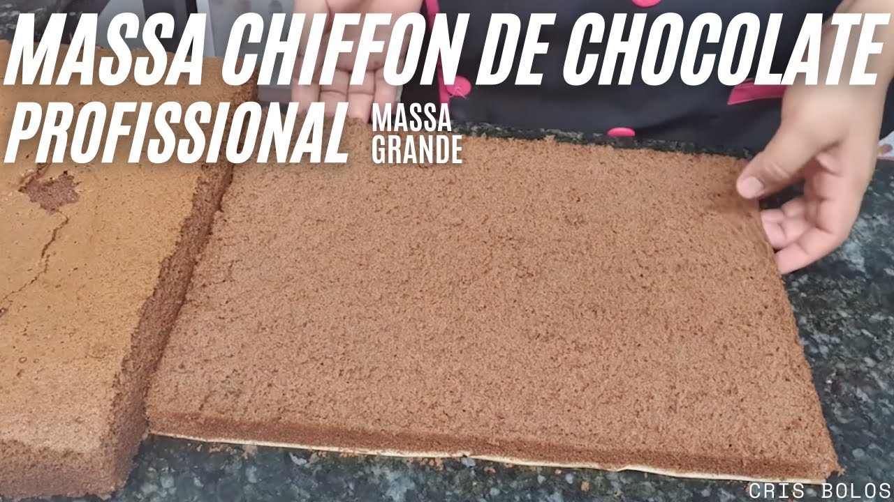 Massa Chiffon de Chocolate Forma Grande Para Bolos De Até 10kL