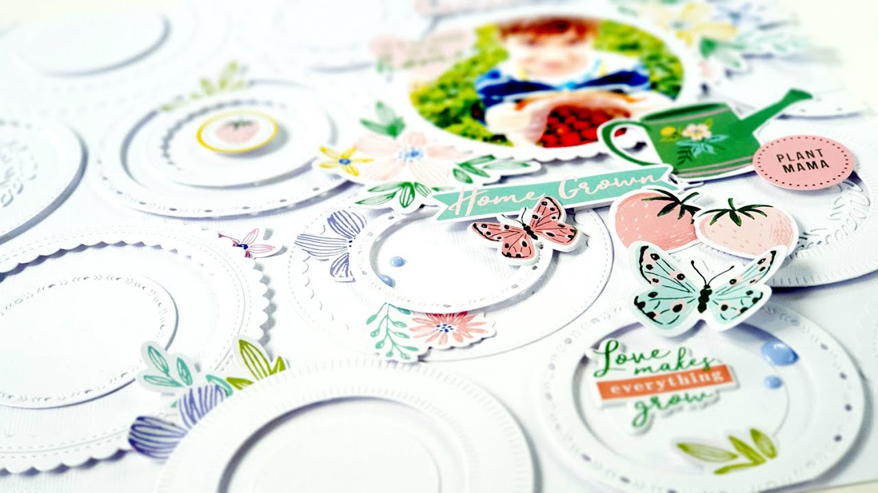 June Challenge Layout using all circle die cuts with Anett