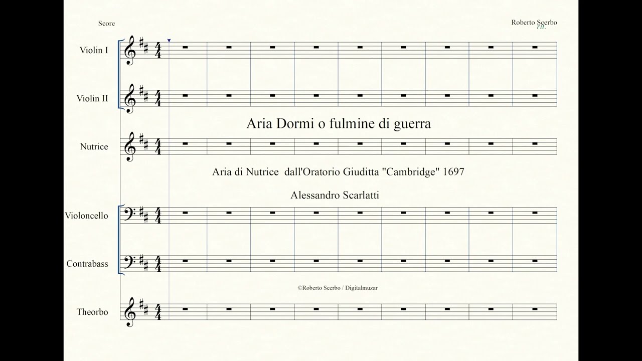 Aria Dormi o fulmine di guerra -  Nutrice -  Oratorio La Giuditta 1697 -  A Scarlatti
