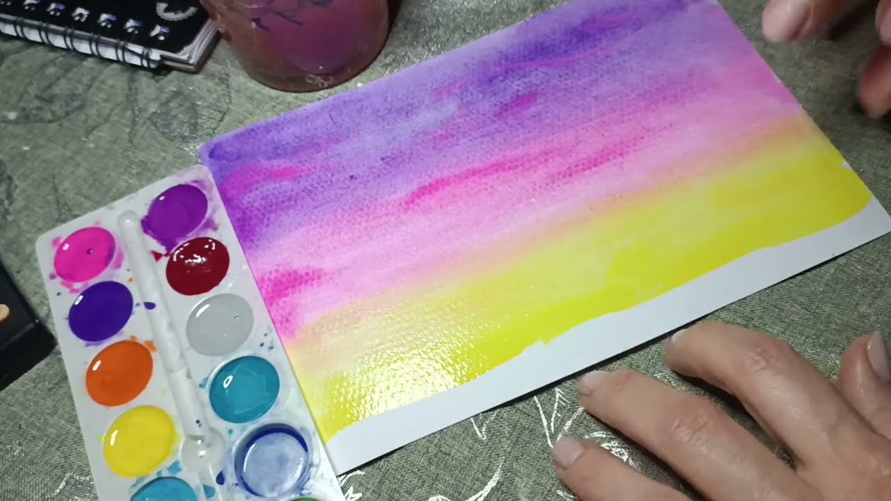 Як Легко Намалювати закат акварельними Фарбами ♥️#drawing
