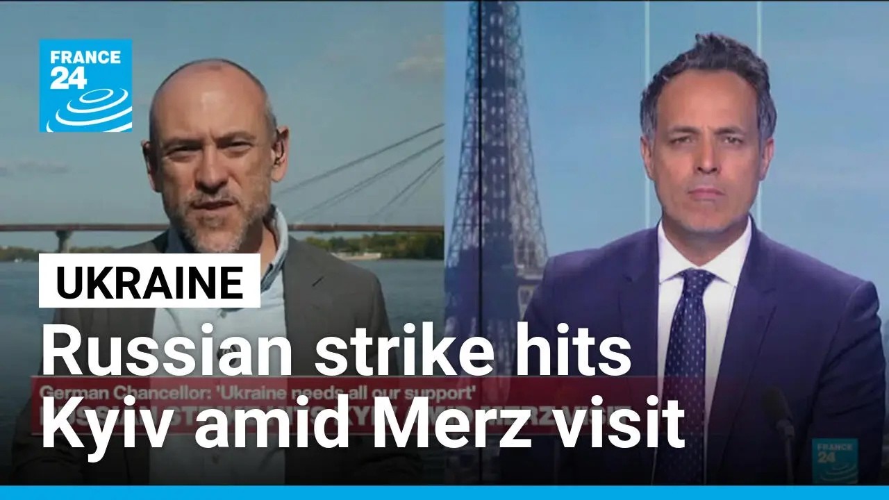 Russian strike hits Kyiv amid Chancellor Merz visit &bull; FRANCE 24 English