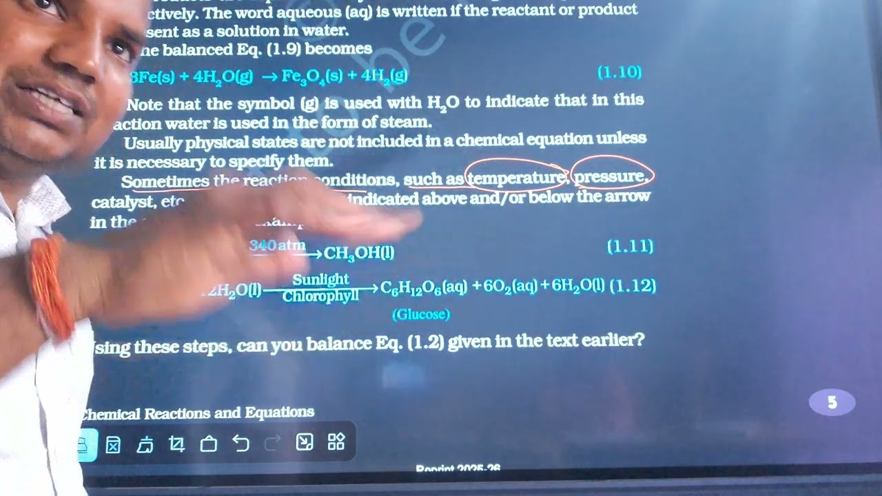 11Chemistry 10thClass 2026-27 Chemical equations and equations physical state symbol ncert cbseboard