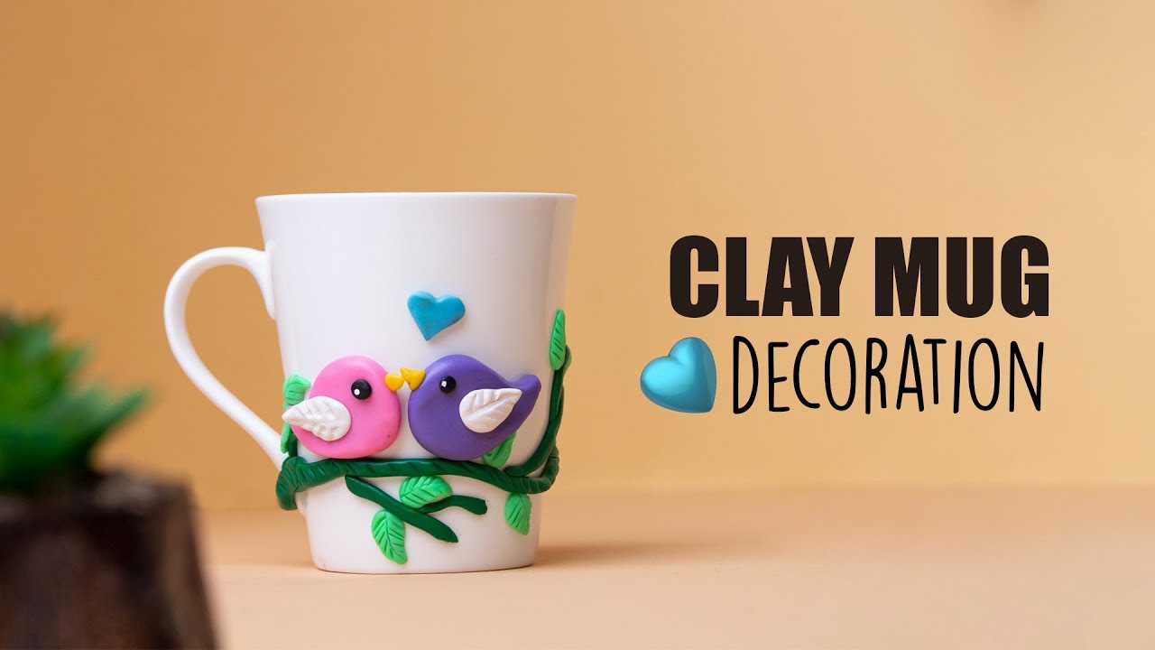 Polymer Clay Mug Decoration | Polymer Clay DIY | Desk Decor