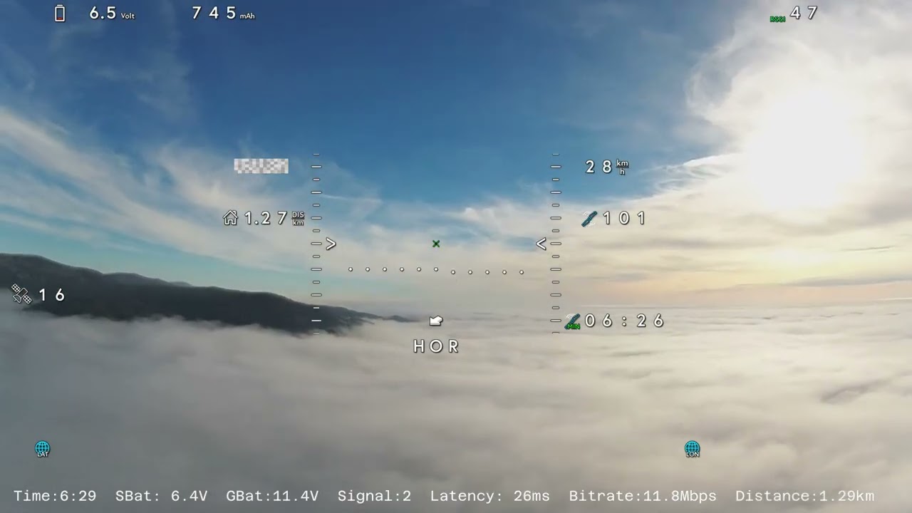 Flug über Nebel