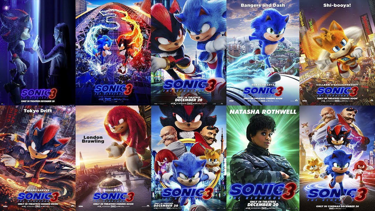 The evolution of SONIC 3 MOVIE POSTERS