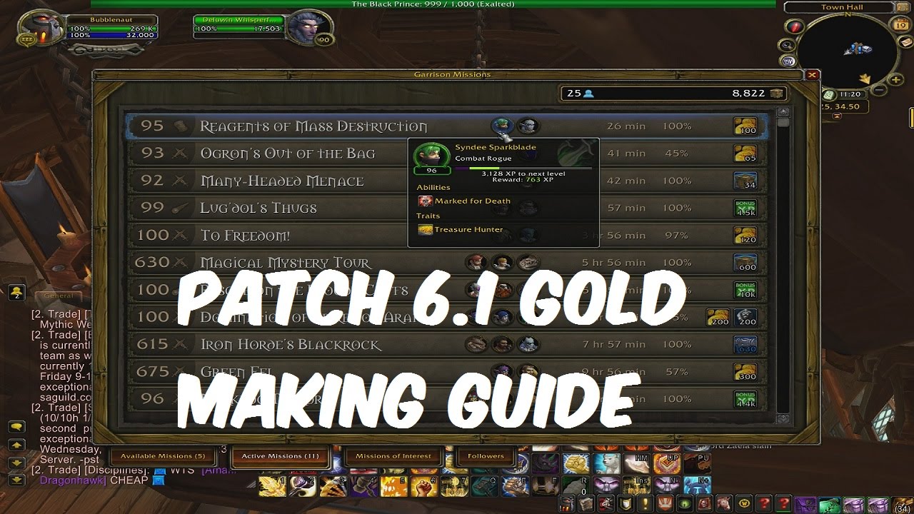 [WoW WoD] Garrison Gold Making Guide 5k or more a day without leaving your garrison!