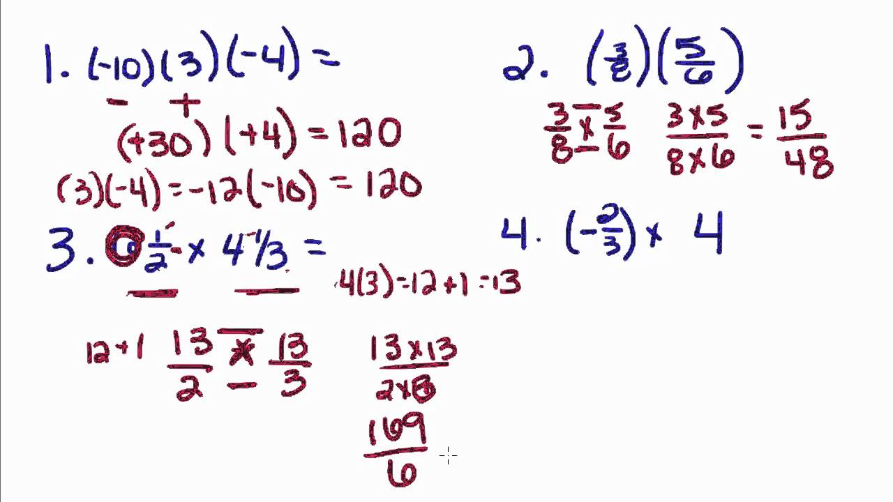 Algebra Tutorial - 1 - Multiplying and Dividing Real Numbers