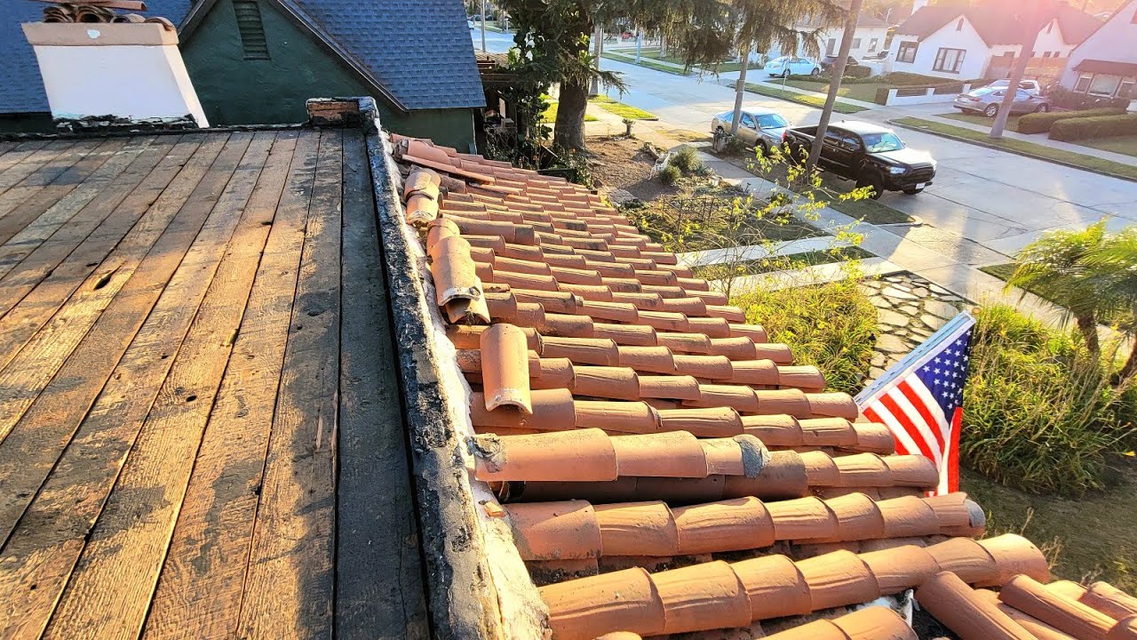 1930 Spanish Colonial Revival home reinstall flat roof - 'Historic Lilly House' - December 2024