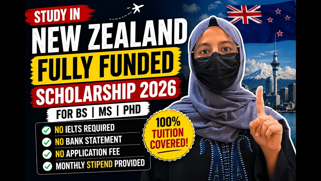 New Zealand Fully Funded Scholarship 2026 🇳🇿 | No IELTS | No Application Fee | BS, MS & PhD