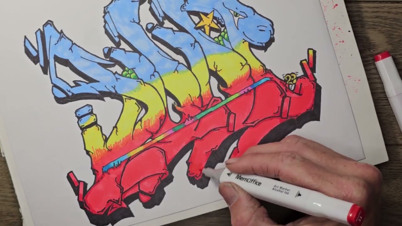 (GRAFFITI ART) Drawing my banner in graffiti.