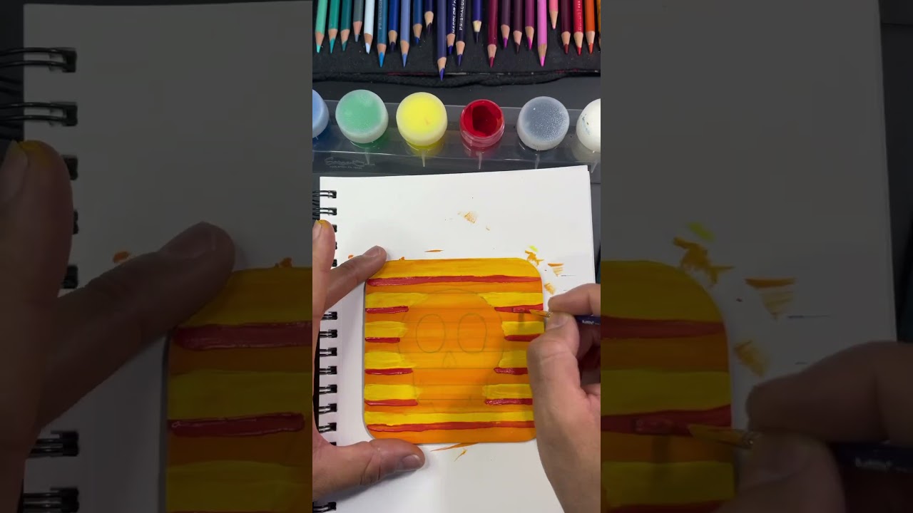 My first day of my challenge 16 painting in acrylic ￼#Paintingforfun #coloringforanxiety #coloring