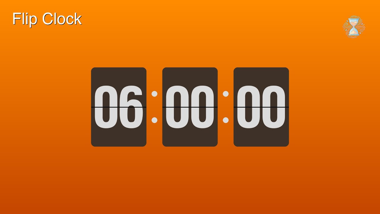 6 Hour Timer ⏱️ Flip Clock Countdown | Half Day Timer - ChronoFlow