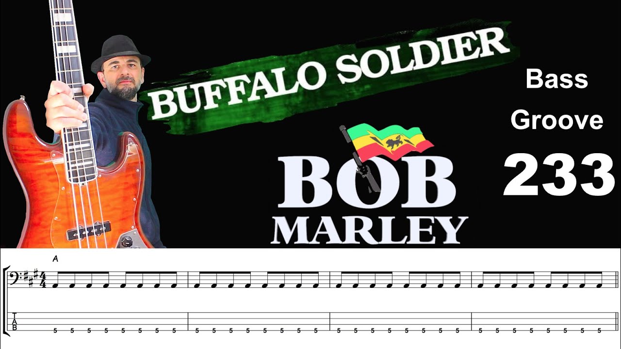 BUFFALO SOLDIER (Bob Marley) How to Play Bass Groove Cover with Score & Tab Lesson
