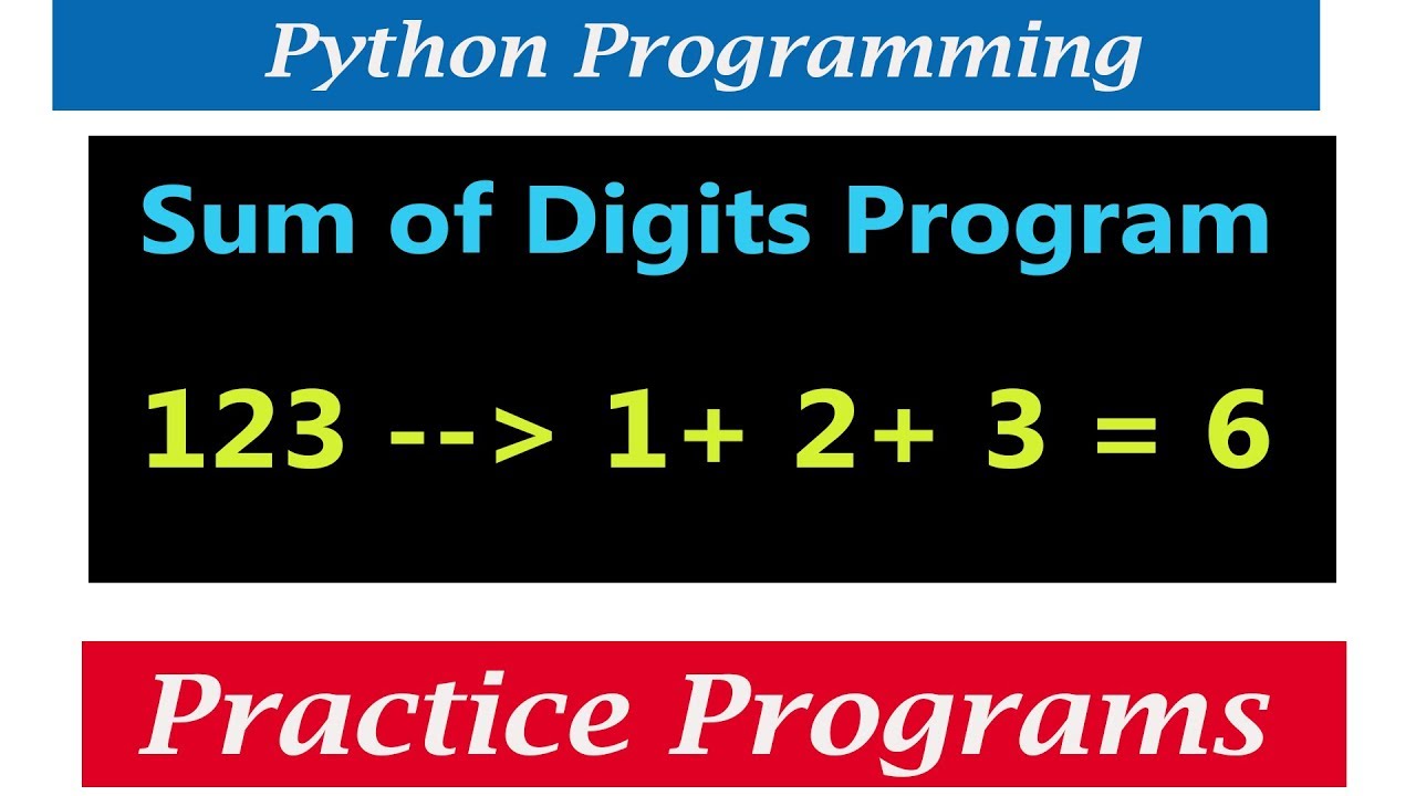 Учебники Python — Программа для вывода суммы цифр положительного целого числа