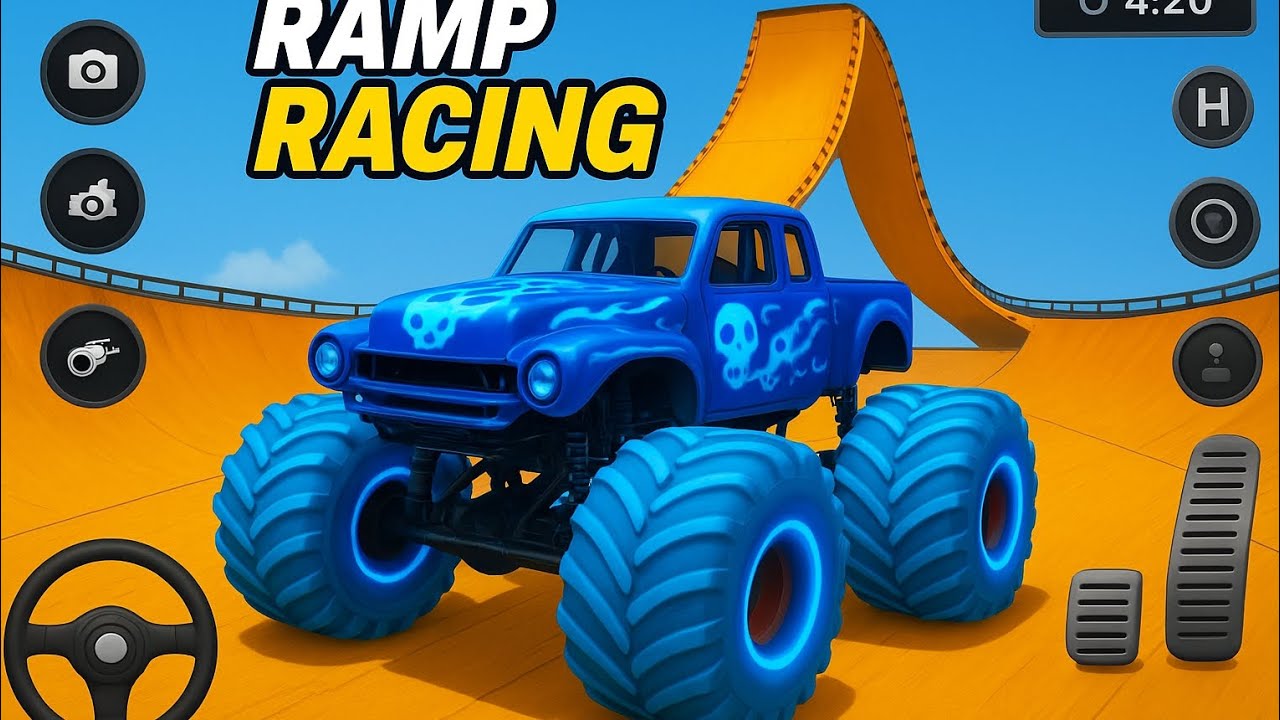 Monster Truck Racing – Impossible Tracks Edition! 🚧#megaramp #monstertruckjump #androidgameplay 