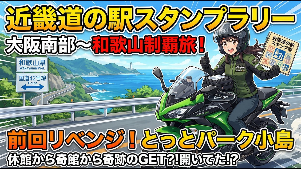 【おじ散歩＃17】近畿道の駅スタンプラリー　大阪南端〜和歌山　前回休業だった道の駅、リベンジできたのか？？とっとパーク小島〜四季の郷公園〜海南サクアス　サクアスの名前の由来は咲く＋明日！！
