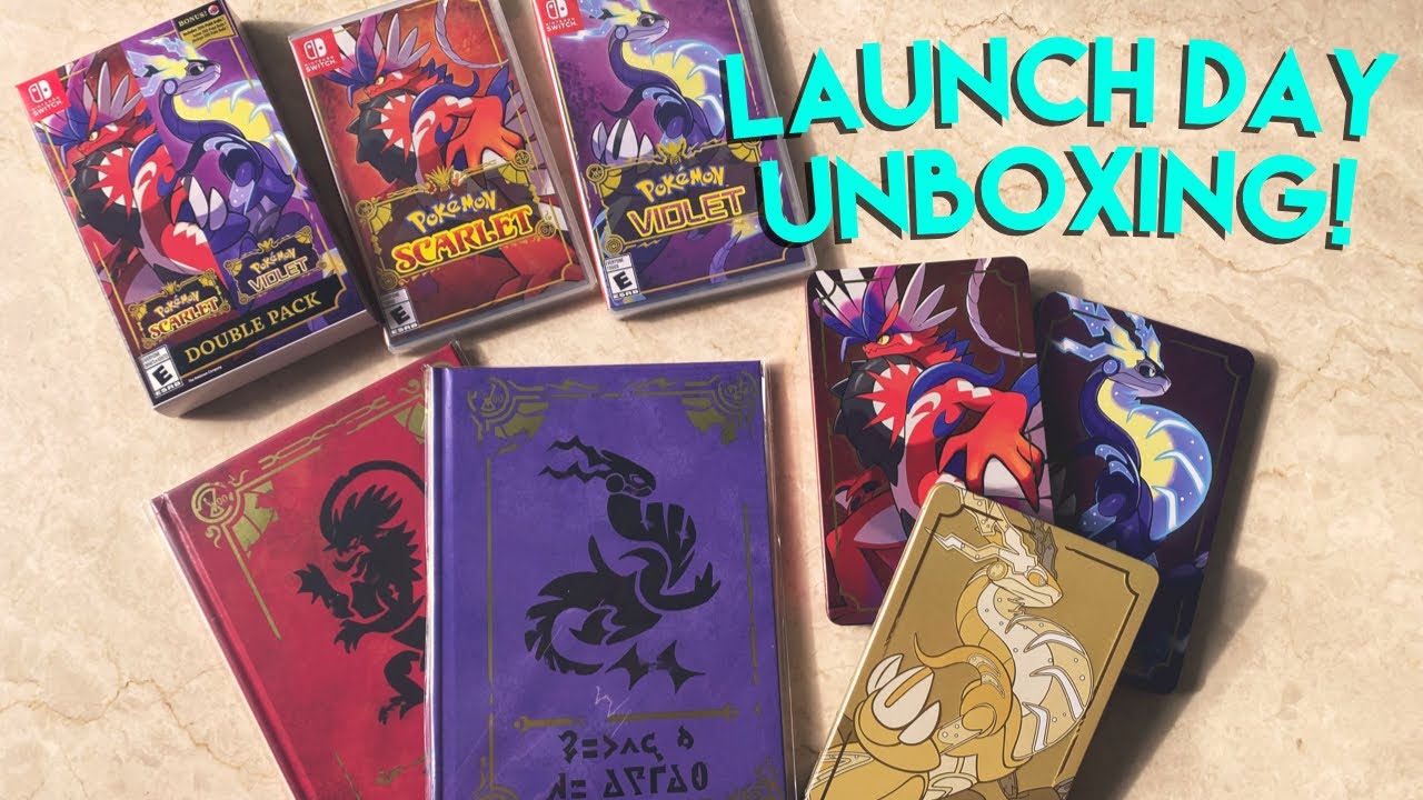 Pokemon Scarlet & Violet + ART BOOK Launch Day Unboxing! (Nintendo Switch)