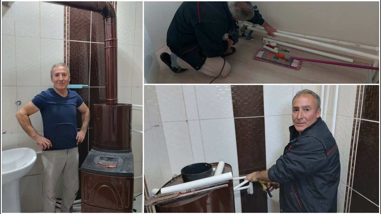 KÖYDE HAYAT SONUNDA BABAM KALORİFER SOBASINI KURULUMUNU YAPTI
