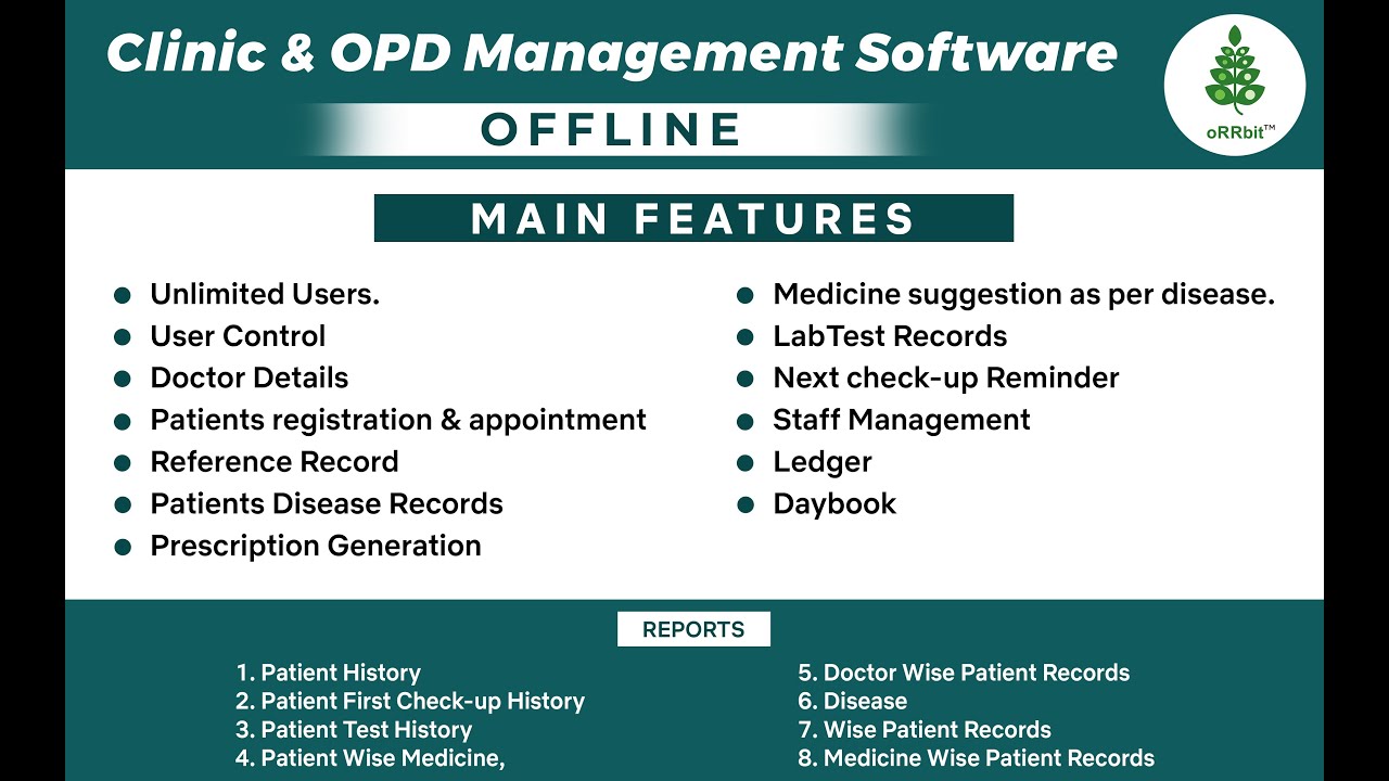 Clinic and OPD Management Software Animation| Free Demo| oRRbit&trade;️