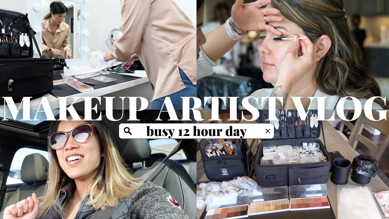 MUA VLOG: BUSY 12 HR DAY | Wedding, prom, bridal preview + grad makeup!!