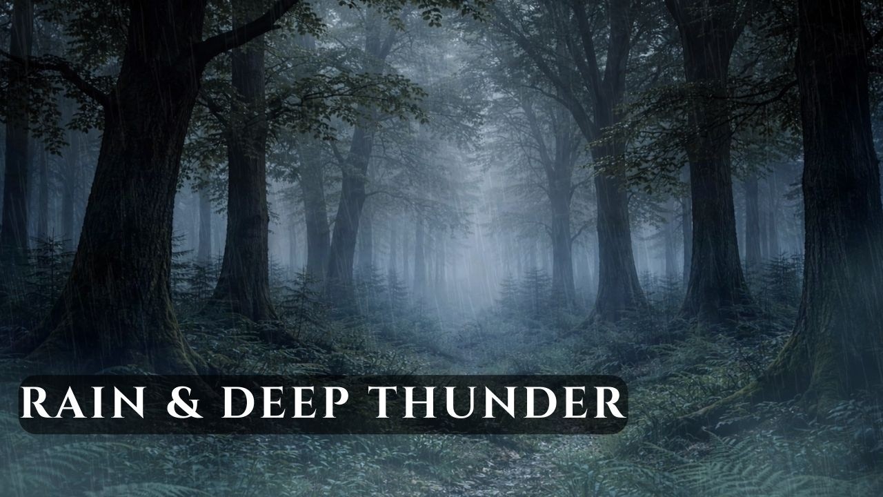 Rain and Thunder in a Dark Forest 🌩️ 12H Deep Sleep Sounds