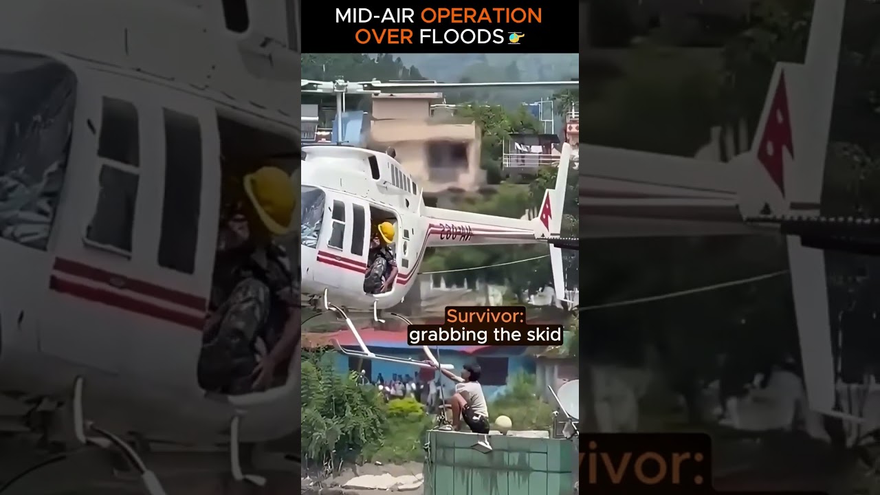 Nepal Floods: A Pilot's Precision Hover Secured a Tense Rooftop Extraction