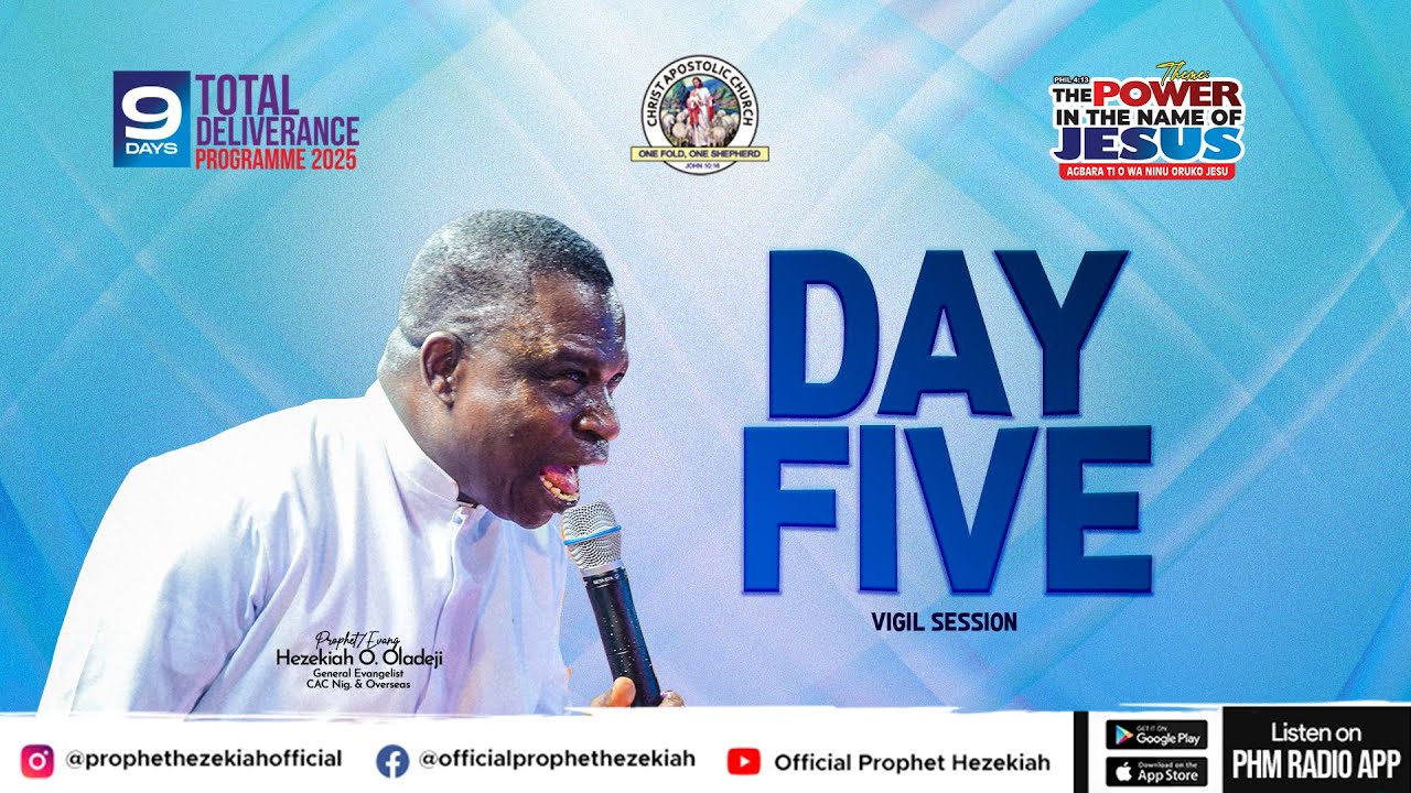 9 DAYS TOTAL DELIVERANCE 2025 || DAY 5 - VIGIL  SESSION || PROPHET HEZEKIAH OLADEJI BROADCAST
