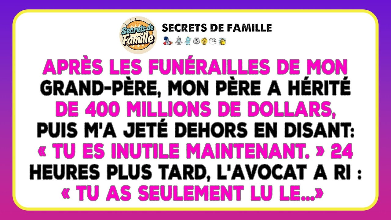 Mon Père A Reçu 400m$ Et M'a Mis À La Porte, Mais Il M'a Supplié De L'aider 24h Après.
